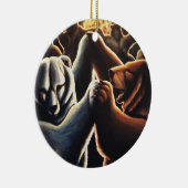 踊りベアオーナメント多文化愛ギフト セラミックオーナメント (右)