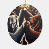 踊りベアオーナメント多文化愛ギフト セラミックオーナメント (左)