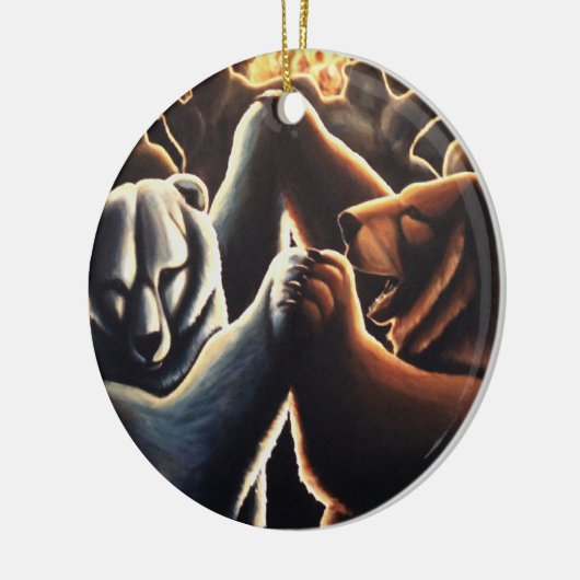 踊りベアオーナメント多文化愛ギフト セラミックオーナメント (左)