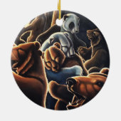 踊りベアオーナメント多文化愛ギフト セラミックオーナメント (裏面)