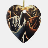 踊りベアオーナメント多文化愛ギフト セラミックオーナメント (右)