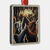 踊りベアオーナメント多文化愛ギフト メタルオーナメント (右)