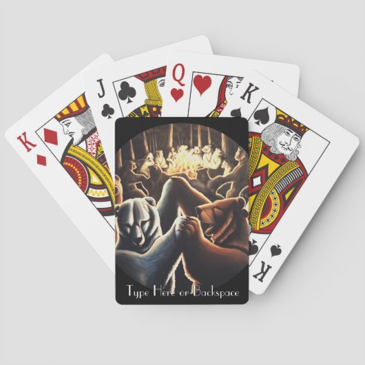 踊りベアカードパーソナライズされたベアトランプ トランプ (裏面)