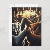 踊りベアハガキお祝いはがき インビテーションポストカード (正面/裏面)