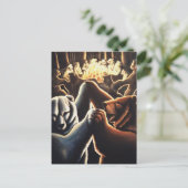 踊りベアハガキお祝いはがき インビテーションポストカード (スタンド正面)