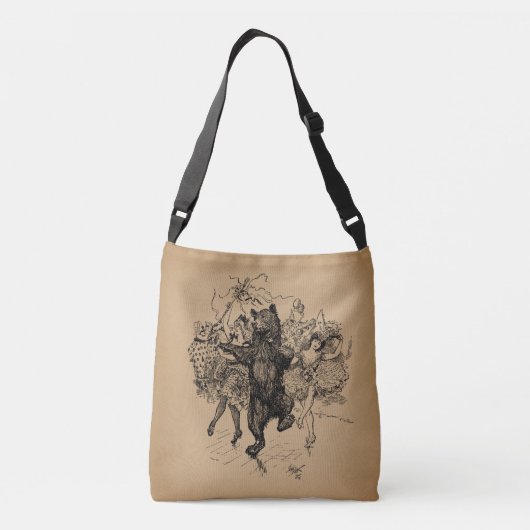 踊りベアヴィンテージサーカスアート クロスボディバッグ (裏面)