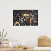 踊りベアーアートプリントベアーアートポスター ポスター (キッチン)