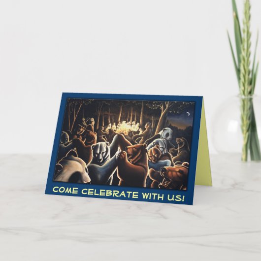 踊りベアーズカードベアーツプリント招待状カード 招待状 (正面)