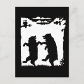 踊りベアーズブラックシルエット ポストカード (正面)