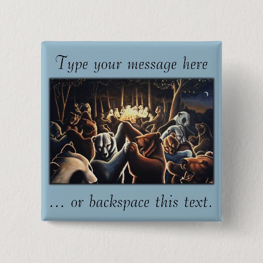 踊りベアーボタンピンパーティー動物アートボタン 缶バッジ (正面)