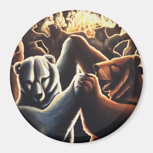 踊りベアー冷蔵庫用マグネットベアーギフト マグネット (正面)