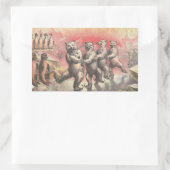 踊りベア 長方形シール (バッグ)