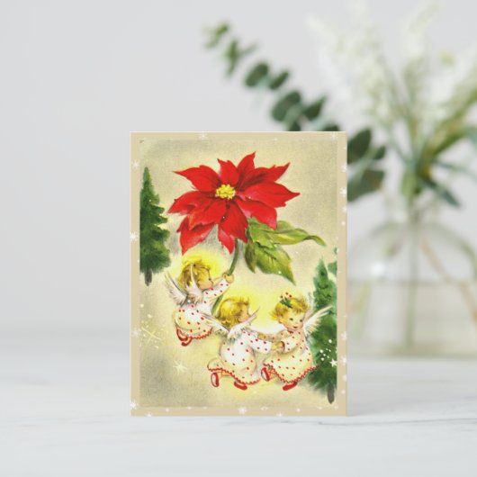 踊りベビーエンジェルスヴィンテージポストカード シーズンポストカード (スタンド正面)