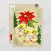 踊りベビーエンジェルスヴィンテージポストカード シーズンポストカード (正面/裏面)