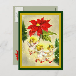 踊りベビーエンジェルスヴィンテージポストカード シーズンポストカード