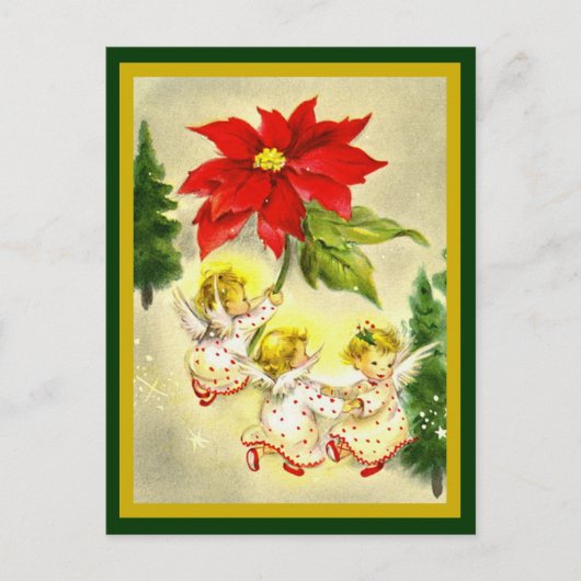 踊りベビーエンジェルスヴィンテージポストカード シーズンポストカード (正面)