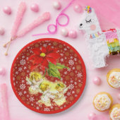 踊りベビーエンジェルズオンレッド金ゴールド雪片 ペーパープレート (パーティー)