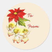 踊りベビーエンジェルズギフトラベルステッカー ラウンドシール (正面)