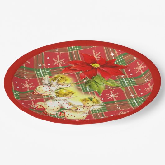 踊りベビーエンジェルズクリスマスプレート ペーパープレート (アングル)