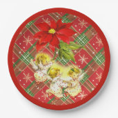 踊りベビーエンジェルズクリスマスプレート ペーパープレート (正面)