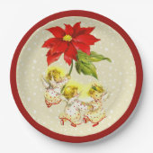 踊りベビーエンジェルズクリスマスプレート ペーパープレート (正面)