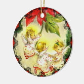 踊りベビーエンジェルズヴィンテージクリスマスオーナメント セラミックオーナメント (左)