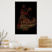 踊りペアをワードクラウドデザイン ポスター (キッチン)