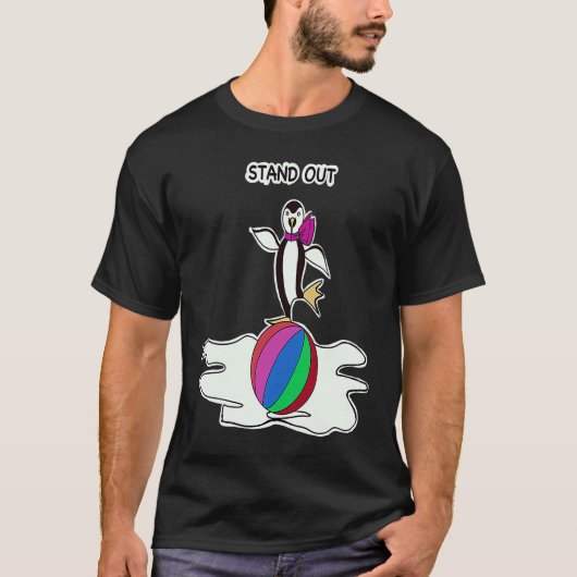 踊りペンギンおもしろい Tシャツ (正面)