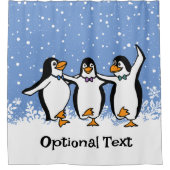 踊りペンギンデザインシャワーカーテン シャワーカーテン (正面)