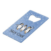 踊りペンギンデザインボトルオープナー クレジットカード栓抜き (裏面アングル)