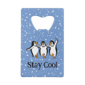 踊りペンギンデザインボトルオープナー クレジットカード栓抜き (裏面)