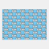 踊りペンギンデザイン包装紙シート ラッピングペーパーシート (正面)