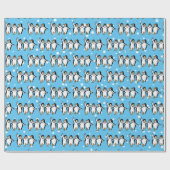 踊りペンギンデザイン包装紙転が ラッピングペーパー (フラット)