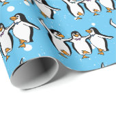踊りペンギンデザイン包装紙転が ラッピングペーパー (ロールコーナー)