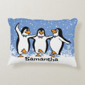 踊りペンギンデザイン アクセントクッション (裏面)