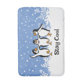 踊りペンギンデザイン バスマット (正面縦)