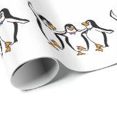 踊りペンギンラッピング紙 ラッピングペーパー (ロールコーナー)