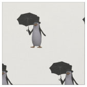 踊りペンギン傘布 ファブリック (クローズアップ)