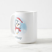 踊りペンギン名前をカスタムするクリスマス15oz コーヒーマグカップ (正面左)