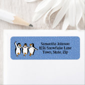 踊りペンギン差出人住所ラベル ラベル (インサイチュ)