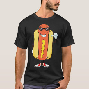 踊りホットドッグおかしい食べ物 Tシャツ