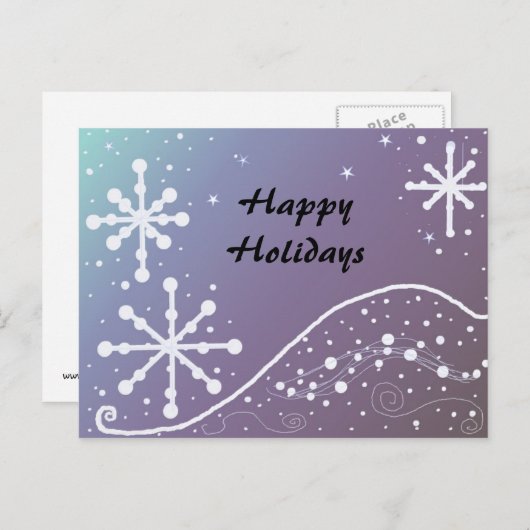 踊りホワイトスノーフレーク シーズンポストカード (正面/裏面)