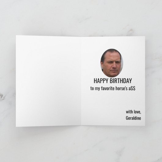 踊りホースおもしろいメン誕生日素晴らしガグギフト シーズンカード (内部)