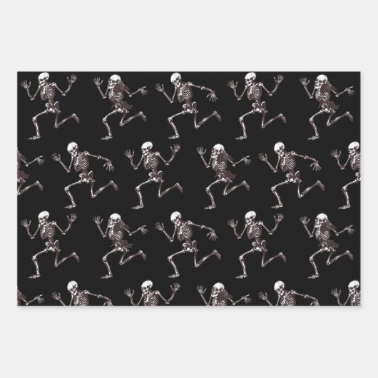 踊りボーンラッピング紙フラットシートセット3 ラッピングペーパーシート (正面)