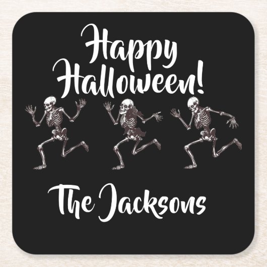 踊りボーン スクエアペーパーコースター (正面)