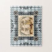 踊りポーラベアーズブルーハーレキンジグソーパズル ジグソーパズル (縦)