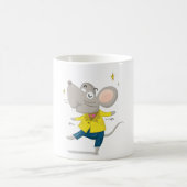 踊りマウスのイエローコーヒーマグ コーヒーマグカップ (中央)