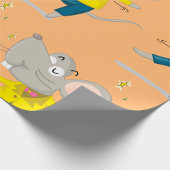 踊りマウスのイエローラッピング紙 ラッピングペーパー