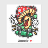 踊りマッシュルームスケートボード4"キスカットビニル シール (シート)