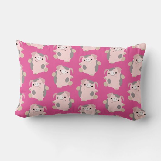 踊りマンガ豚リピート型腰枕 ランバークッション (裏面)